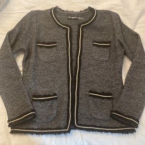Karl Lagerfeld Paris - fringed tweed jacket M/L